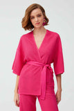 Belted Pink Kimono Cardigan