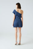 Blue Plated Mini Knit Short