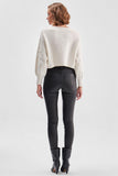 Low Shoulder Pearls Balloon Sleeve Knitwear Sweater