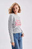 Cable Knit Cat Patterned Knitwear Sweater