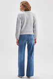 Cable Knit Cat Patterned Knitwear Sweater