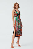 Decollete Detail Ethnic Women Pattern  Dress