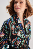 Eye Pattern Blue Knitwear Cardigan