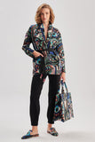 Eye Pattern Blue Knitwear Cardigan