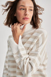 Asymmetrical Striped Turtleneck Knitwear Sweater