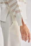 Asymmetrical Striped Turtleneck Knitwear Sweater