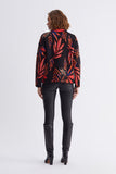 Standing Neck Parrot Pattern Knitwear Sweater