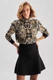 Standing Neck Authentic Patterned Knitwear Sweater