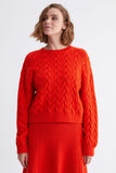 Knitted Orange Knitwear Sweater