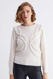 Padded Cable Knit Pattend  Knitwear Sweater