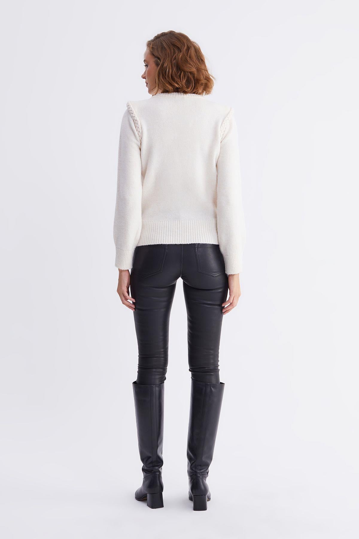 Padded Cable Knit Pattend  Knitwear Sweater