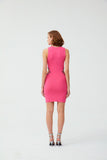 Low-waist Stone Embroidered Mini Dress