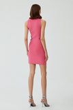 Low-waist Stone Embroidered Mini Dress