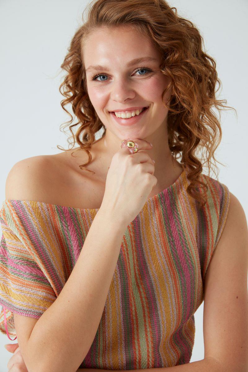 Multicolor Striped Fine Knit Dress