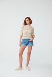 Openwork Knitted Detailed Long Sleeve Ecru Sweater