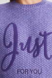 Crew Neck Slogan Knitwear Skirt