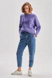 Crew Neck Slogan Knitwear Skirt