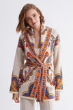 Shawl Pattern Belted  Knitwear Cardigan