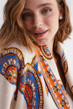 Shawl Pattern Belted  Knitwear Cardigan