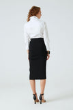 Side Slit Ruched Knit Skirt
