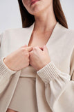 Elastic Detailed Knitwear Jacket