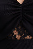 Decollete Detailed Midi Black Knitwear Dress